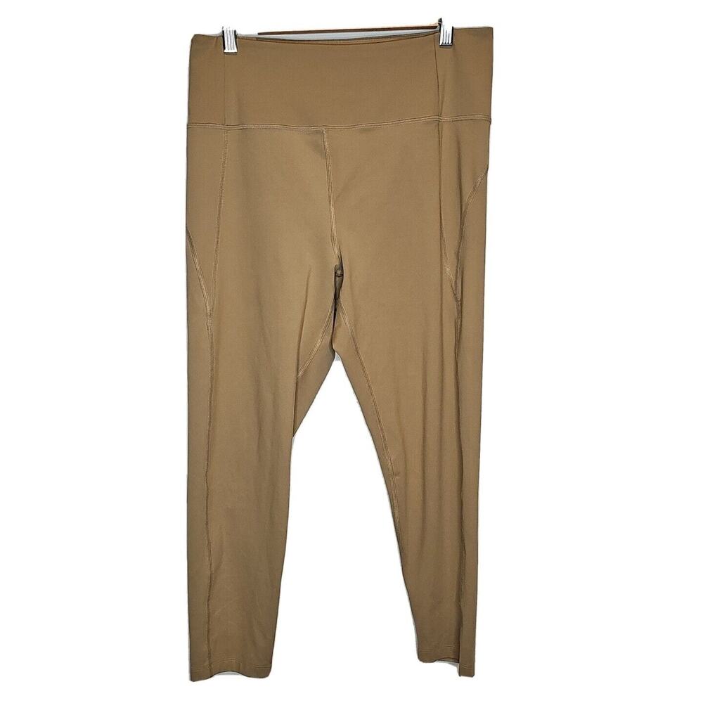 Girlfriend Collective Beige Tan High Rise Activewear 7/8 Length Leggings Size XL